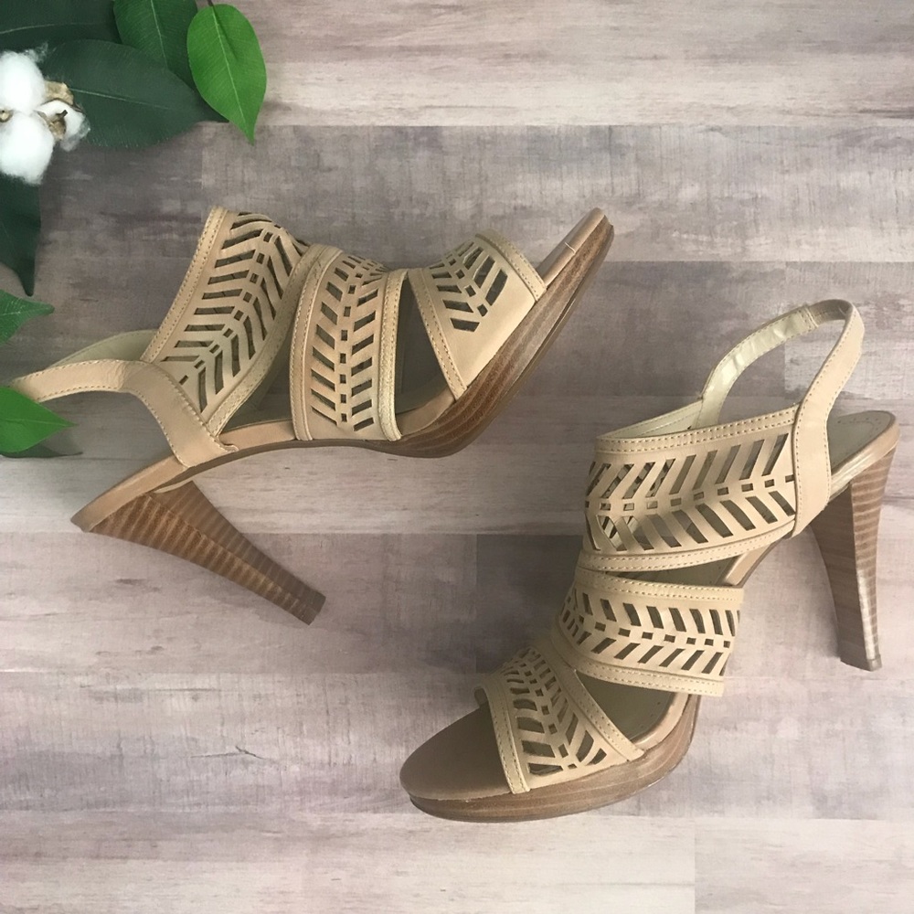 Adrianne Vittadini | Nude Laser Cut Sling Backs